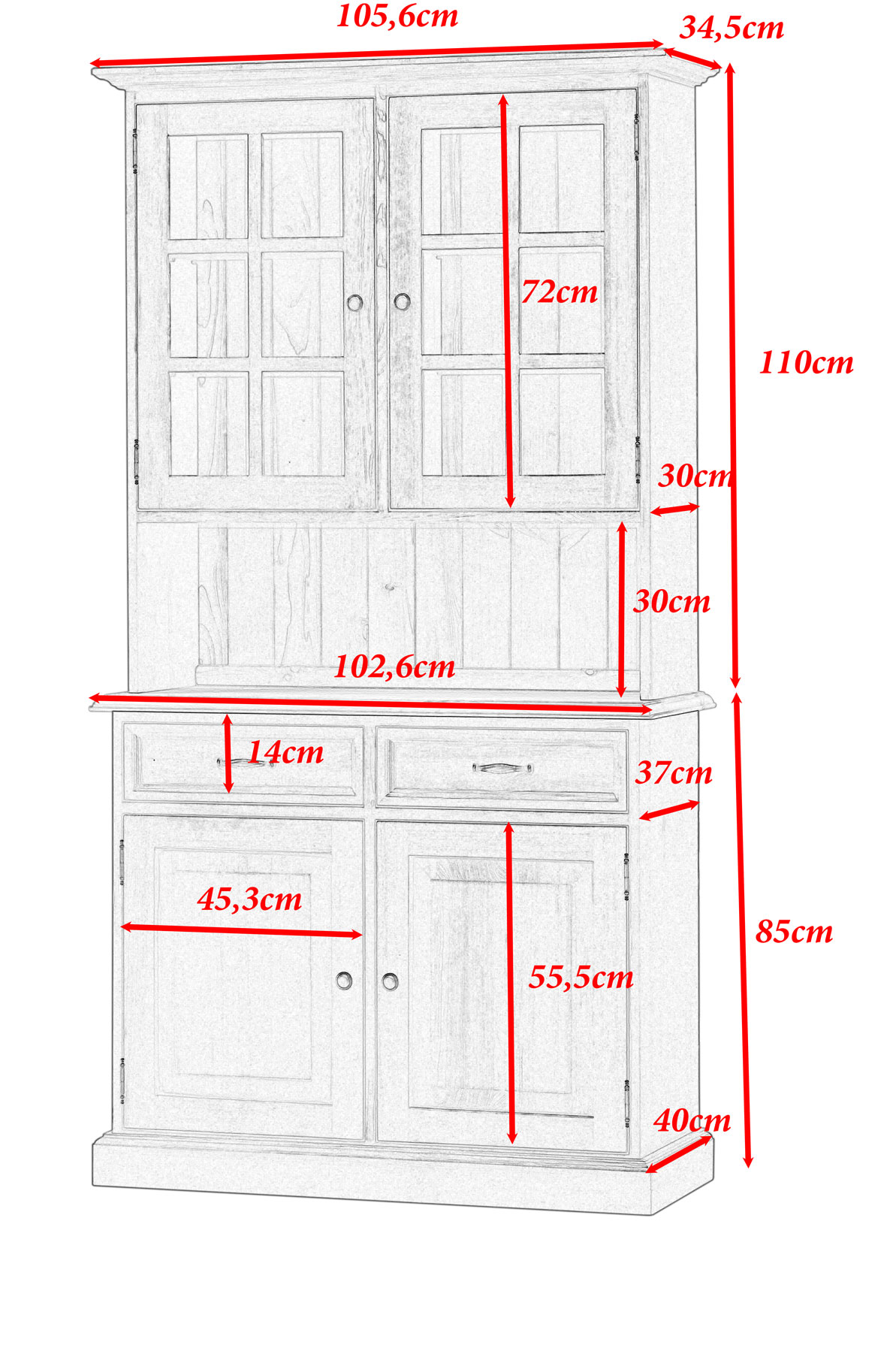 Kredens mały popielaty 100 kd06/4 - obrazek 9
